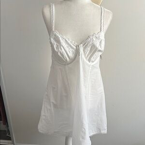 Lacey white cotton chemise nightgown